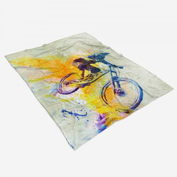 Paul Sinus Art SplashArt Sport Handtuch Strandhandtuch Saunatuch Kuscheldecke Kunstvoll MTB Downhill Spo Black Friday Preise