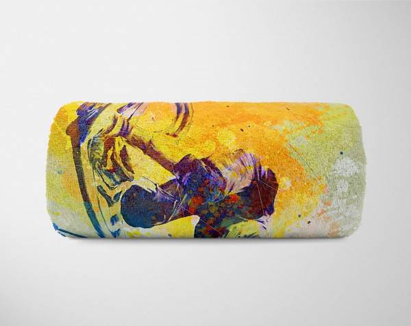 Paul Sinus Art SplashArt Sport Handtuch Strandhandtuch Saunatuch Kuscheldecke Kunstvoll MTB Downhill Spo Black Friday Preise