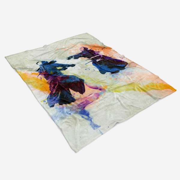 Paul Sinus Art SplashArt Sport Handtuch Strandhandtuch Saunatuch Kuscheldecke Kunstvoll Kendo Sporthandt zollfrei