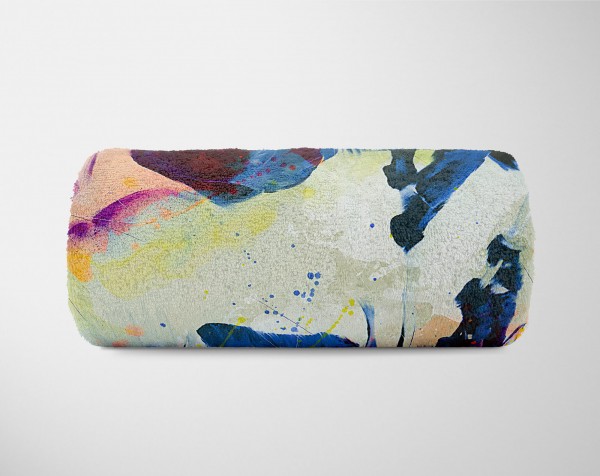 Paul Sinus Art SplashArt Sport Handtuch Strandhandtuch Saunatuch Kuscheldecke Kunstvoll Kendo Sporthandt zollfrei