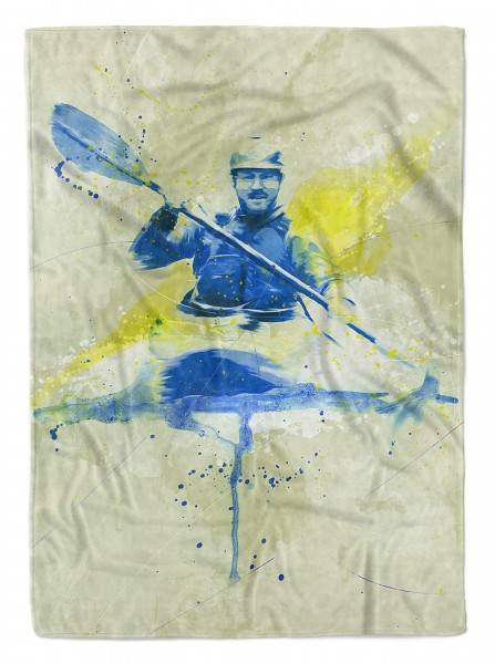Paul Sinus Art SplashArt Sport Handtuch Strandhandtuch Saunatuch Kuscheldecke Kunstvoll Kayak Sporthandt