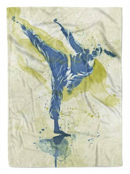 Paul Sinus Art SplashArt Sport Handtuch Strandhandtuch Saunatuch Kuscheldecke Kunstvoll Karate Sporthand