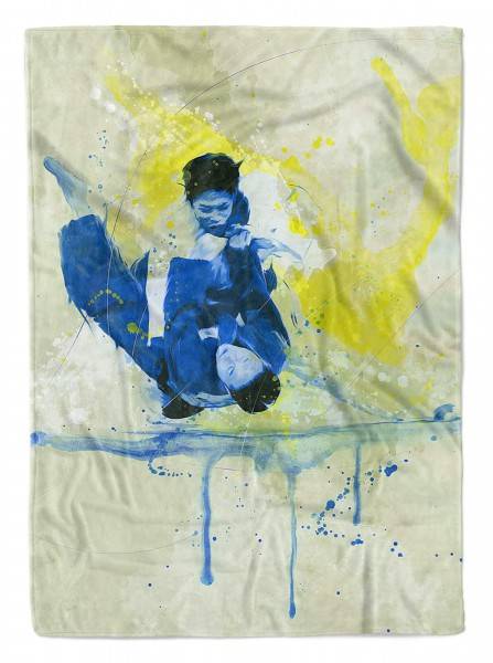 Paul Sinus Art SplashArt Sport Handtuch Strandhandtuch Saunatuch Kuscheldecke Kunstvoll Judo I Sporthand
