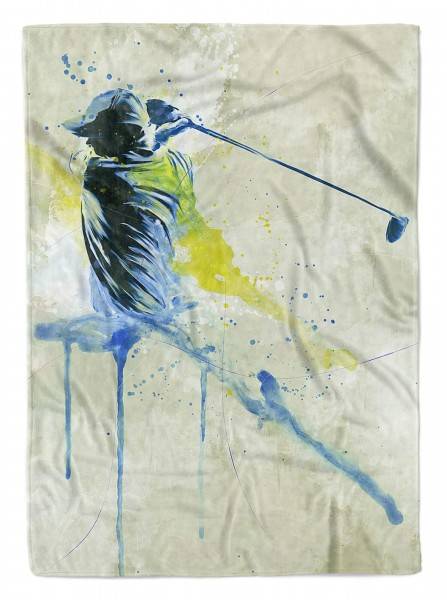 Paul Sinus Art SplashArt Sport Handtuch Strandhandtuch Saunatuch Kuscheldecke Kunstvoll Golf Sporthandtu