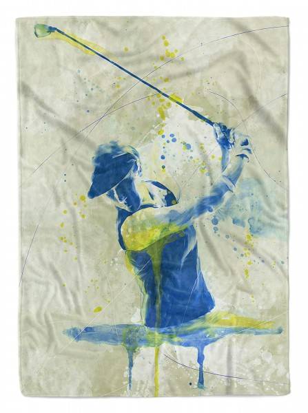 Paul Sinus Art SplashArt Sport Handtuch Strandhandtuch Saunatuch Kuscheldecke Kunstvoll Golf II Sporthan