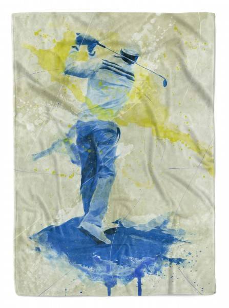 Paul Sinus Art SplashArt Sport Handtuch Strandhandtuch Saunatuch Kuscheldecke Kunstvoll Golf I Sporthand