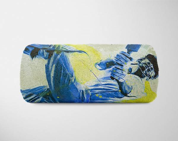 Paul Sinus Art SplashArt Sport Handtuch Strandhandtuch Saunatuch Kuscheldecke Kunstvoll Cricket Sporthan im Angebot