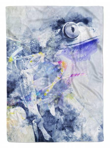 Paul Sinus Art Handtuch Strandhandtuch Saunatuch Kuscheldecke SplashArt Tier Serie Kunstvoll Frog II Mot