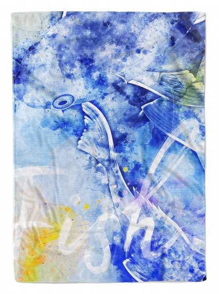 Paul Sinus Art Handtuch Strandhandtuch Saunatuch Kuscheldecke SplashArt Tier Serie Kunstvoll Fish Motiv
