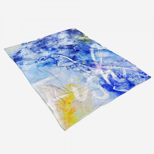 Paul Sinus Art Handtuch Strandhandtuch Saunatuch Kuscheldecke SplashArt Tier Serie Kunstvoll Fish Motiv Fabrik Onlineshop