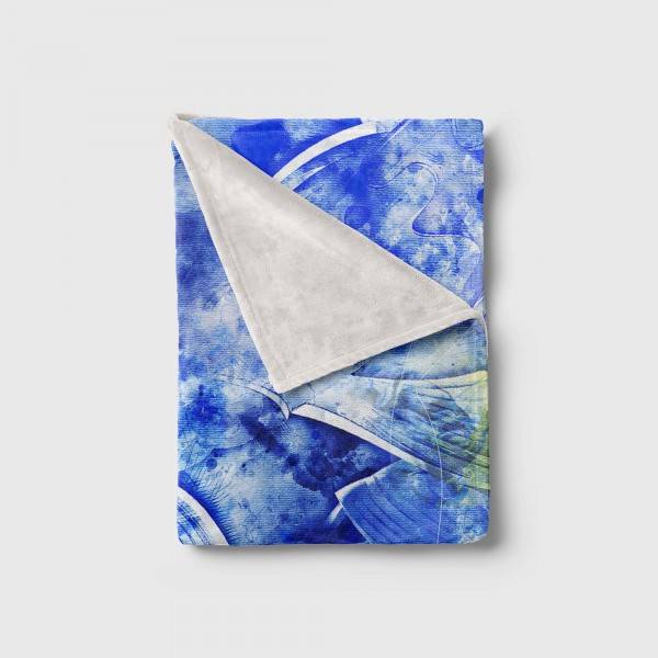 Paul Sinus Art Handtuch Strandhandtuch Saunatuch Kuscheldecke SplashArt Tier Serie Kunstvoll Fish Motiv Fabrik Onlineshop