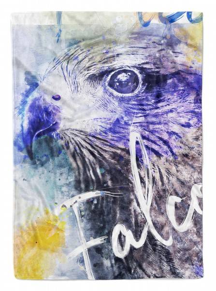 Paul Sinus Art Handtuch Strandhandtuch Saunatuch Kuscheldecke SplashArt Tier Serie Kunstvoll Falcon Moti