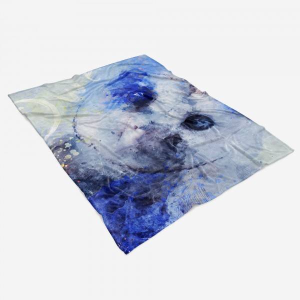 Paul Sinus Art Handtuch Strandhandtuch Saunatuch Kuscheldecke SplashArt Tier Serie Kunstvoll Eule Motiv Sonderangebot