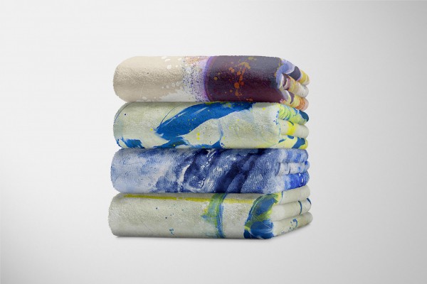 Paul Sinus Art Handtuch Strandhandtuch Saunatuch Kuscheldecke SplashArt Tier Serie Kunstvoll Dog Motiv Großer Ausverkauf