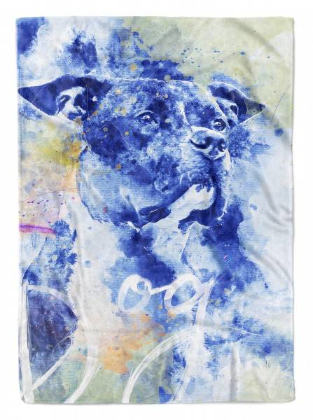 Paul Sinus Art Handtuch Strandhandtuch Saunatuch Kuscheldecke SplashArt Tier Serie Kunstvoll Dog II Moti