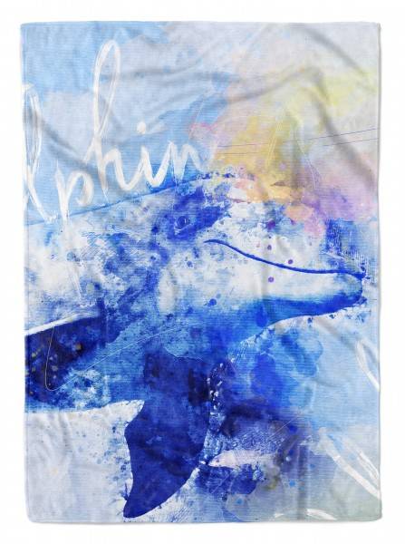 Paul Sinus Art Handtuch Strandhandtuch Saunatuch Kuscheldecke SplashArt Tier Serie Kunstvoll Delphin Mot