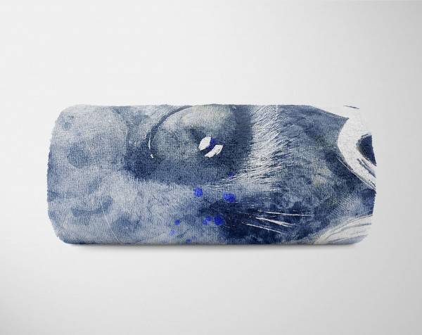 Paul Sinus Art Handtuch Strandhandtuch Saunatuch Kuscheldecke SplashArt Tier Serie Kunstvoll Cat VI Moti Saisonschlussverkauf
