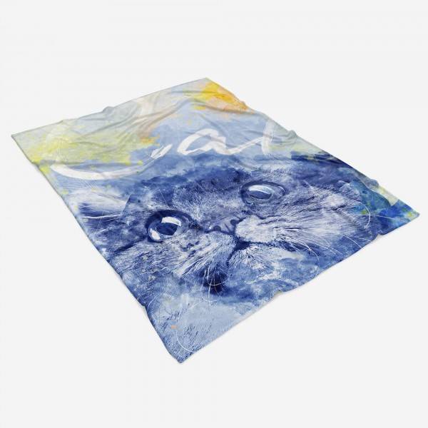 Paul Sinus Art Handtuch Strandhandtuch Saunatuch Kuscheldecke SplashArt Tier Serie Kunstvoll Cat III Mot Black Friday