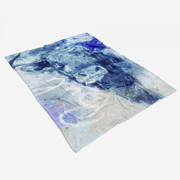 Paul Sinus Art Handtuch Strandhandtuch Saunatuch Kuscheldecke SplashArt Tier Serie Kunstvoll Bull Motiv Weihnachtsangebot