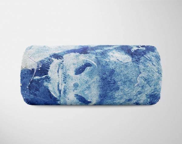 Paul Sinus Art Handtuch Strandhandtuch Saunatuch Kuscheldecke SplashArt Tier Serie Kunstvoll Bull Motiv Weihnachtsangebot