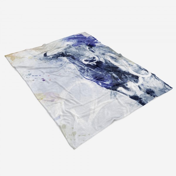 Paul Sinus Art Handtuch Strandhandtuch Saunatuch Kuscheldecke SplashArt Tier Serie Kunstvoll Bull II Mot Osterangebot