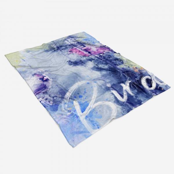 Paul Sinus Art Handtuch Strandhandtuch Saunatuch Kuscheldecke SplashArt Tier Serie Kunstvoll Birds Motiv Muttertagsangebot
