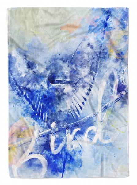Paul Sinus Art Handtuch Strandhandtuch Saunatuch Kuscheldecke SplashArt Tier Serie Kunstvoll Bird Motiv
