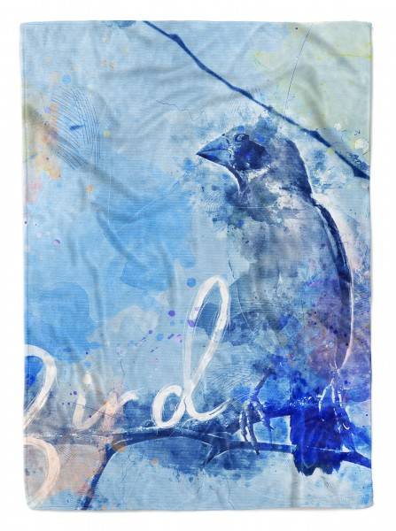 Paul Sinus Art Handtuch Strandhandtuch Saunatuch Kuscheldecke SplashArt Tier Serie Kunstvoll Bird II Mot