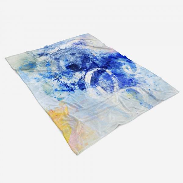 Paul Sinus Art Handtuch Strandhandtuch Saunatuch Kuscheldecke SplashArt Tier Serie Kunstvoll Bear Motiv Jubiläumsangebot