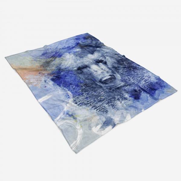Paul Sinus Art Handtuch Strandhandtuch Saunatuch Kuscheldecke SplashArt Tier Serie Kunstvoll Bear II Mot Lagerräumung