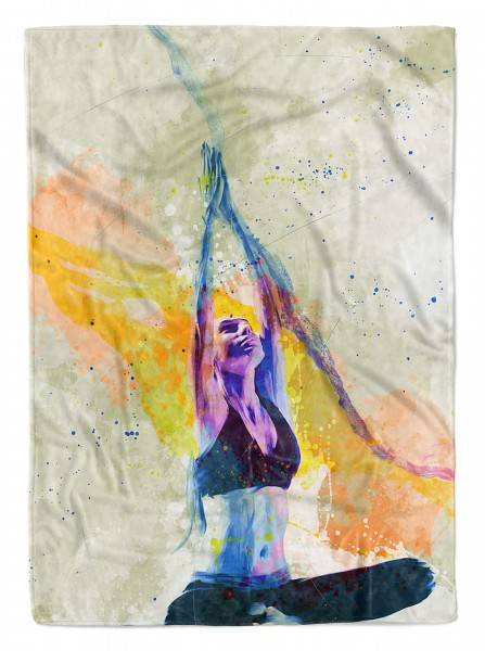 Paul Sinus Art SplashArt Sport Handtuch Strandhandtuch Saunatuch Kuscheldecke Kunstvoll Yoga IV Sporthan