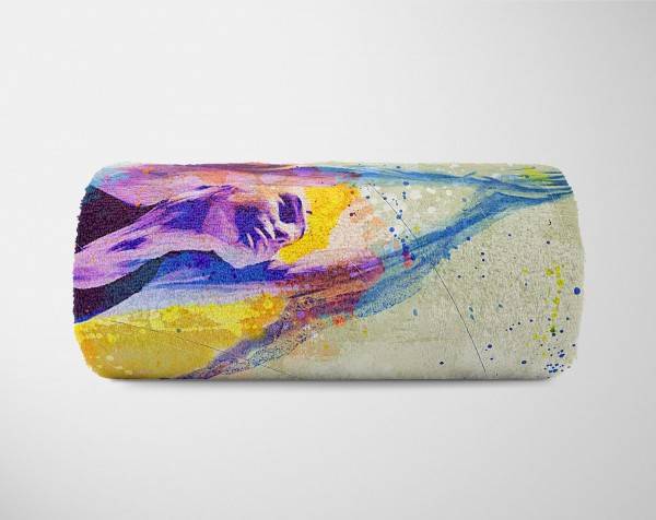 Paul Sinus Art SplashArt Sport Handtuch Strandhandtuch Saunatuch Kuscheldecke Kunstvoll Yoga IV Sporthan Neueste Mode