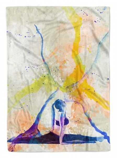 Paul Sinus Art SplashArt Sport Handtuch Strandhandtuch Saunatuch Kuscheldecke Kunstvoll Yoga II Sporthan