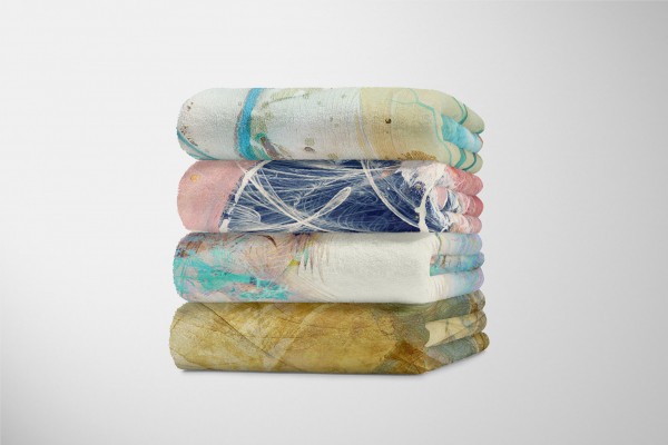 Paul Sinus Art Enigma Handtuch Strandhandtuch Saunatuch Kuscheldecke mit abstrakten Motiv Sonderangebot der Fabrik