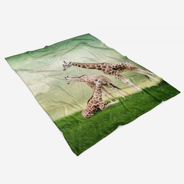Paul Sinus Art Handtuch Strandhandtuch Saunatuch Kuscheldecke mit Tiermotiv Giraffe auf Wiese Clearance-Verkauf