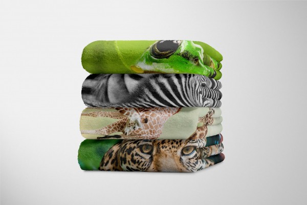 Paul Sinus Art Handtuch Strandhandtuch Saunatuch Kuscheldecke mit Tiermotiv Giraffe auf Wiese Clearance-Verkauf