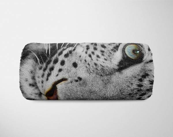 Paul Sinus Art Handtuch Strandhandtuch Saunatuch Kuscheldecke mit Tiermotiv Jaguar Schwarz Wei Kostenloser Versand international
