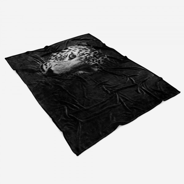Paul Sinus Art Handtuch Strandhandtuch Saunatuch Kuscheldecke mit Tiermotiv Jaguar Schwarz Wei Begrenzt auf 3 Tage