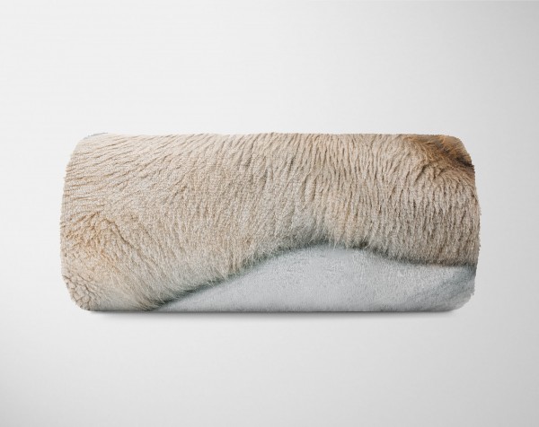 Paul Sinus Art Handtuch Strandhandtuch Saunatuch Kuscheldecke mit Tiermotiv Eisbär hält ein Sc Im Verkauf
