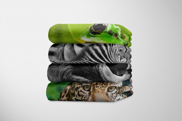Paul Sinus Art Handtuch Strandhandtuch Saunatuch Kuscheldecke mit Tiermotiv Wasserbüffel Schwa Online