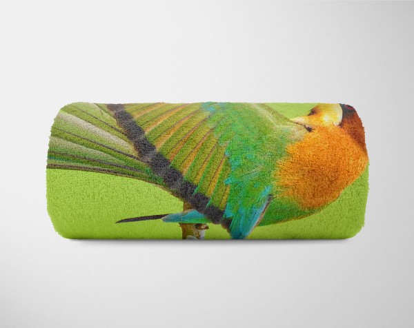 Paul Sinus Art Handtuch Strandhandtuch Saunatuch Kuscheldecke mit Tiermotiv Prachtfinken klein Angebote
