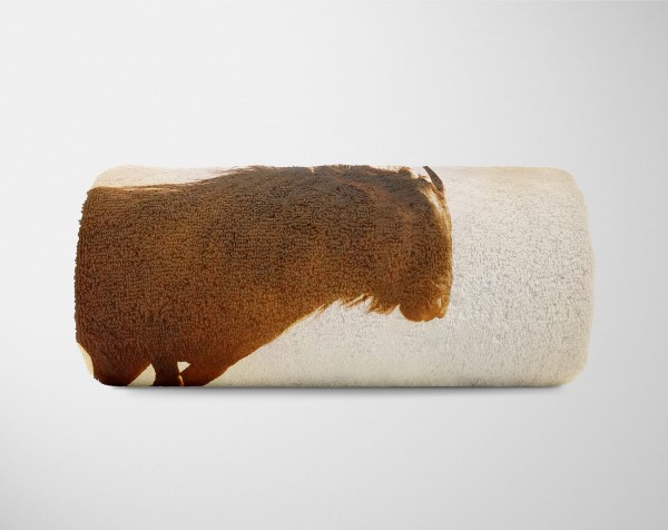 Paul Sinus Art Handtuch Strandhandtuch Saunatuch Kuscheldecke mit Tiermotiv Gnu Wildnis Hotsell