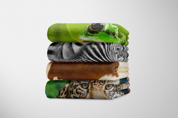 Paul Sinus Art Handtuch Strandhandtuch Saunatuch Kuscheldecke mit Tiermotiv Gnu Wildnis Hotsell