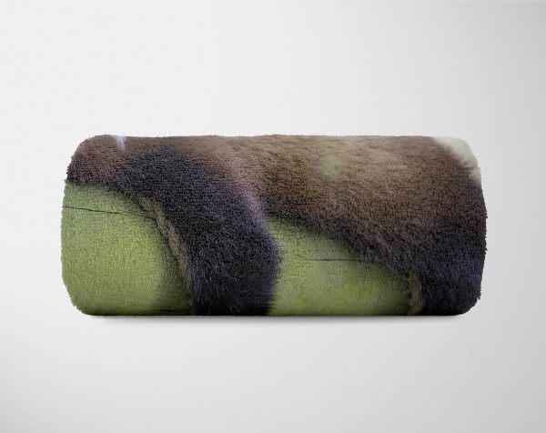 Paul Sinus Art Handtuch Strandhandtuch Saunatuch Kuscheldecke mit Tiermotiv roter Panda hängt Schlussverkauf