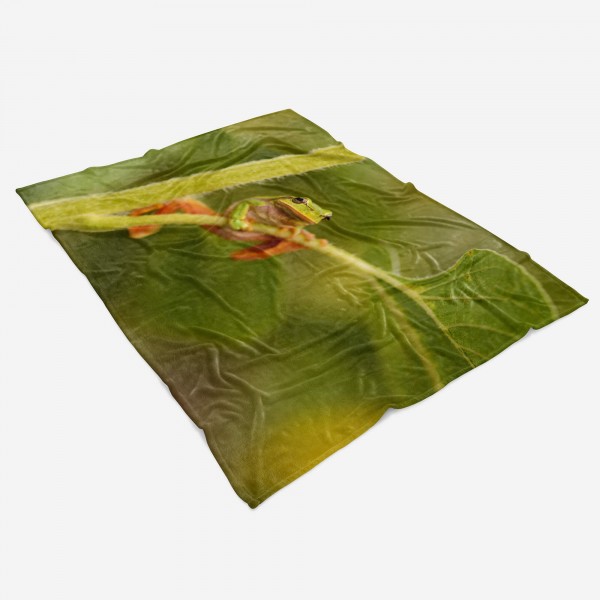 Paul Sinus Art Handtuch Strandhandtuch Saunatuch Kuscheldecke mit Tiermotiv Frosch Grün Blitzverkäufe