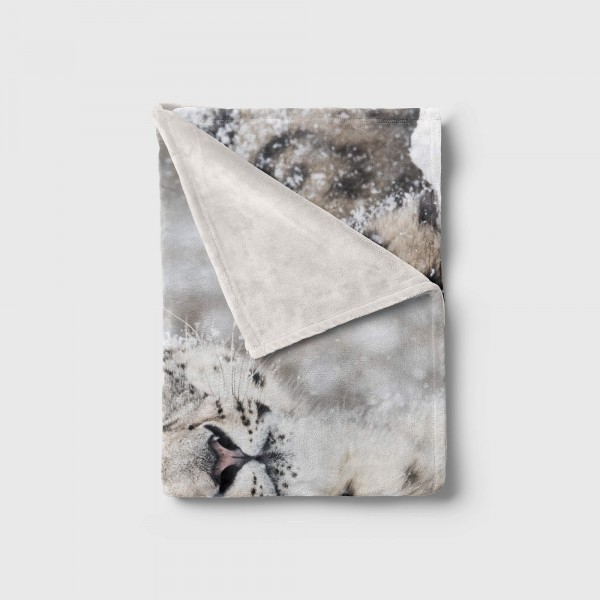 Paul Sinus Art Handtuch Strandhandtuch Saunatuch Kuscheldecke mit Tiermotiv Schneeleopard Schn Kostenloser Versand
