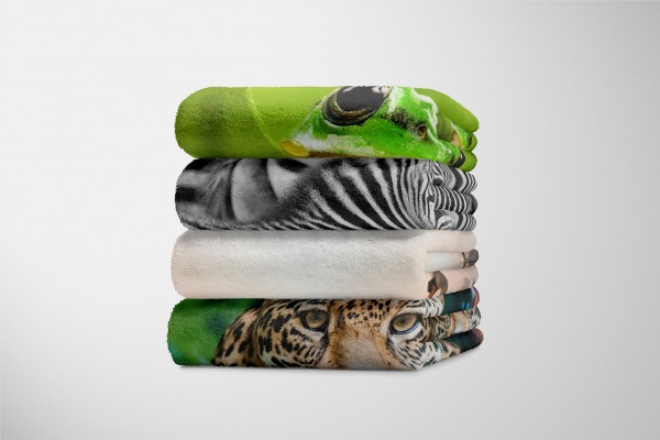 Paul Sinus Art Handtuch Strandhandtuch Saunatuch Kuscheldecke mit Tiermotiv schöner Schwan See Fabrikpreis