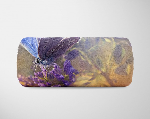 Paul Sinus Art Handtuch Strandhandtuch Saunatuch Kuscheldecke mit Tiermotiv Schmetterling Früh Sonderangebot