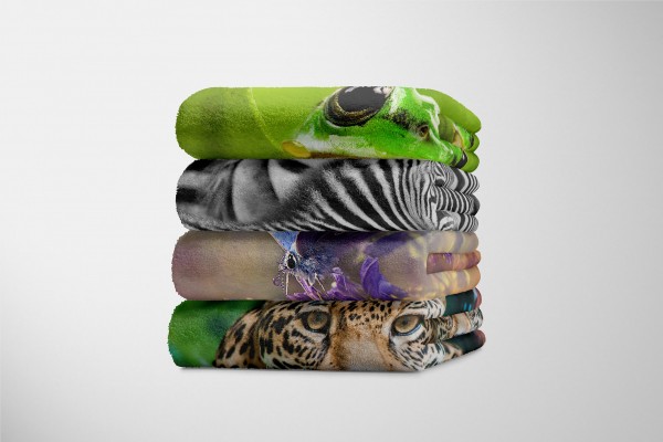 Paul Sinus Art Handtuch Strandhandtuch Saunatuch Kuscheldecke mit Tiermotiv Schmetterling Früh Sonderangebot