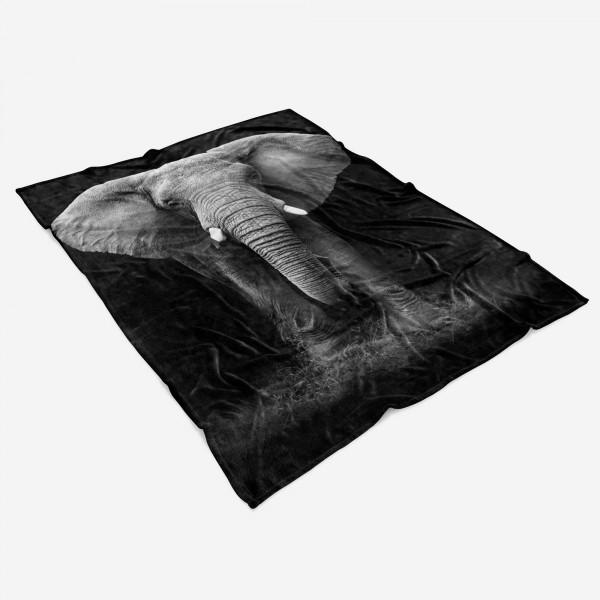Paul Sinus Art Handtuch Strandhandtuch Saunatuch Kuscheldecke mit Tiermotiv Elefant Schwarz We Versandkostenfrei